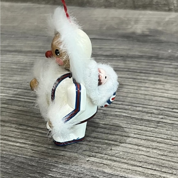Snow Baby Kathe Wohlfahrt Wood Fur Trim West Germany Eskimo Christmas Ornament - Picture 10 of 12
